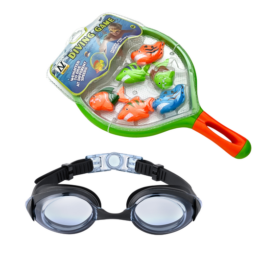 Pack 2: Anteojos de Natación Click + Juguete de Buceo