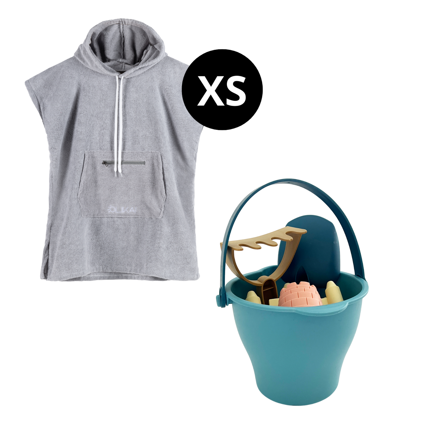 Pack 4: Poncho XS + Balde con Accesorios