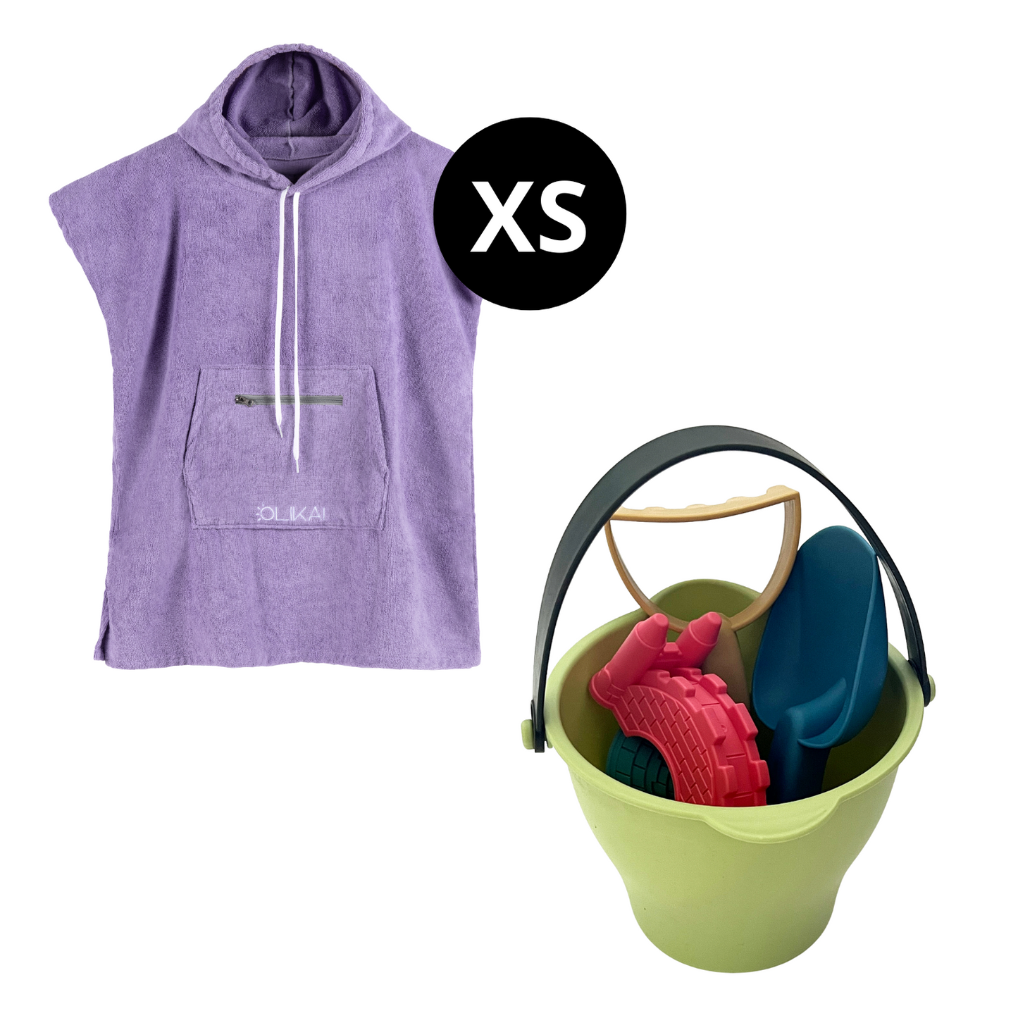 Pack 4: Poncho XS + Balde con Accesorios