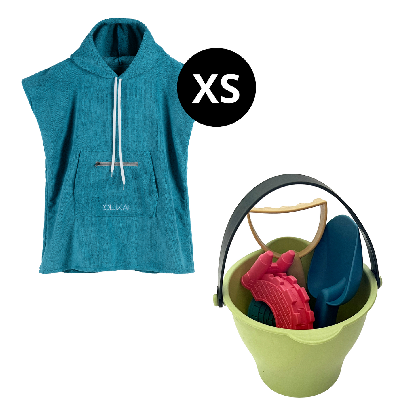 Pack 4: Poncho XS + Balde con Accesorios